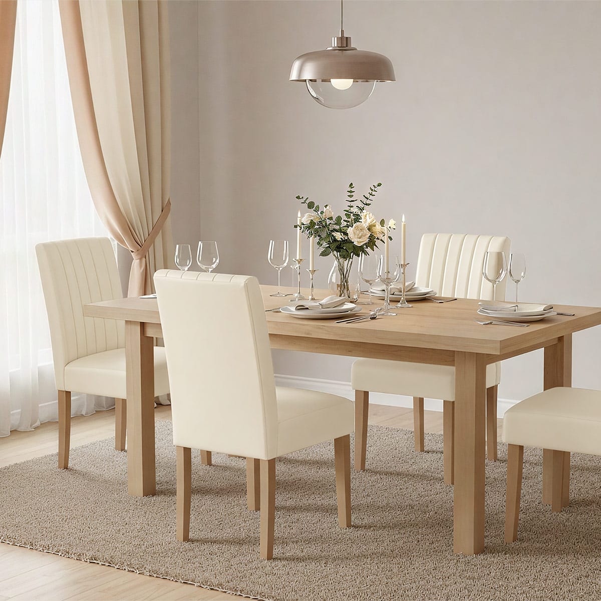 Silla Cuero Auténtico - Newbury Crema