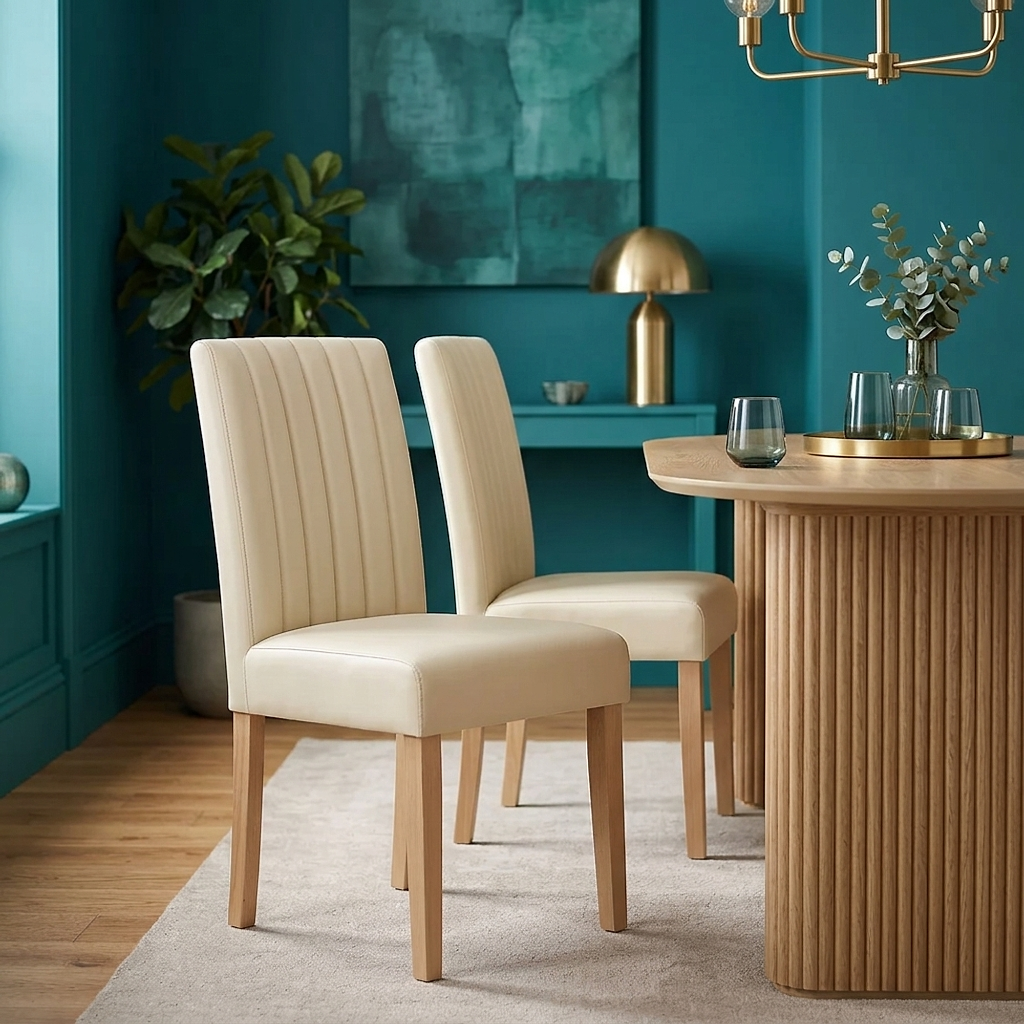 Silla Cuero Auténtico - Newbury Crema