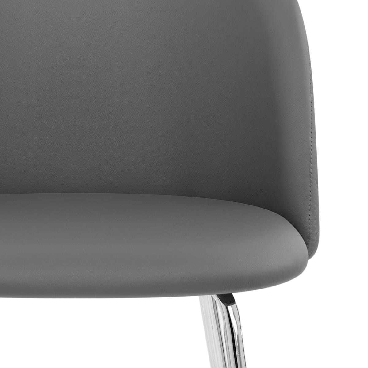 Silla Polipiel Cromo - Novello Gris Oscuro