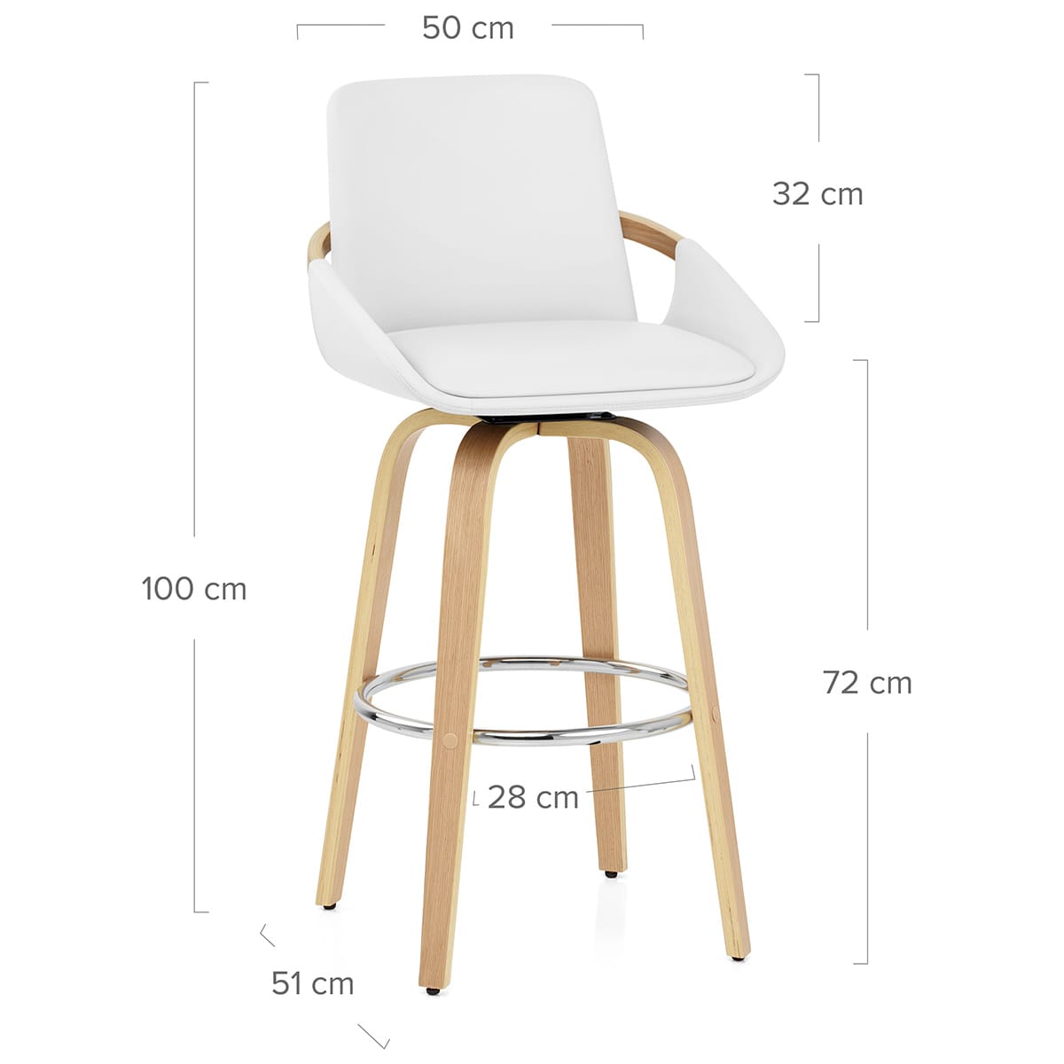 Taburete Polipiel - Ohio Blanco