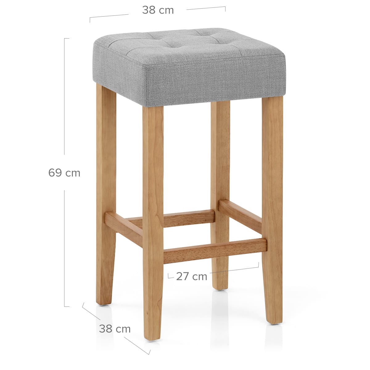 Banqueta Tela Roble - Oliver Gris
