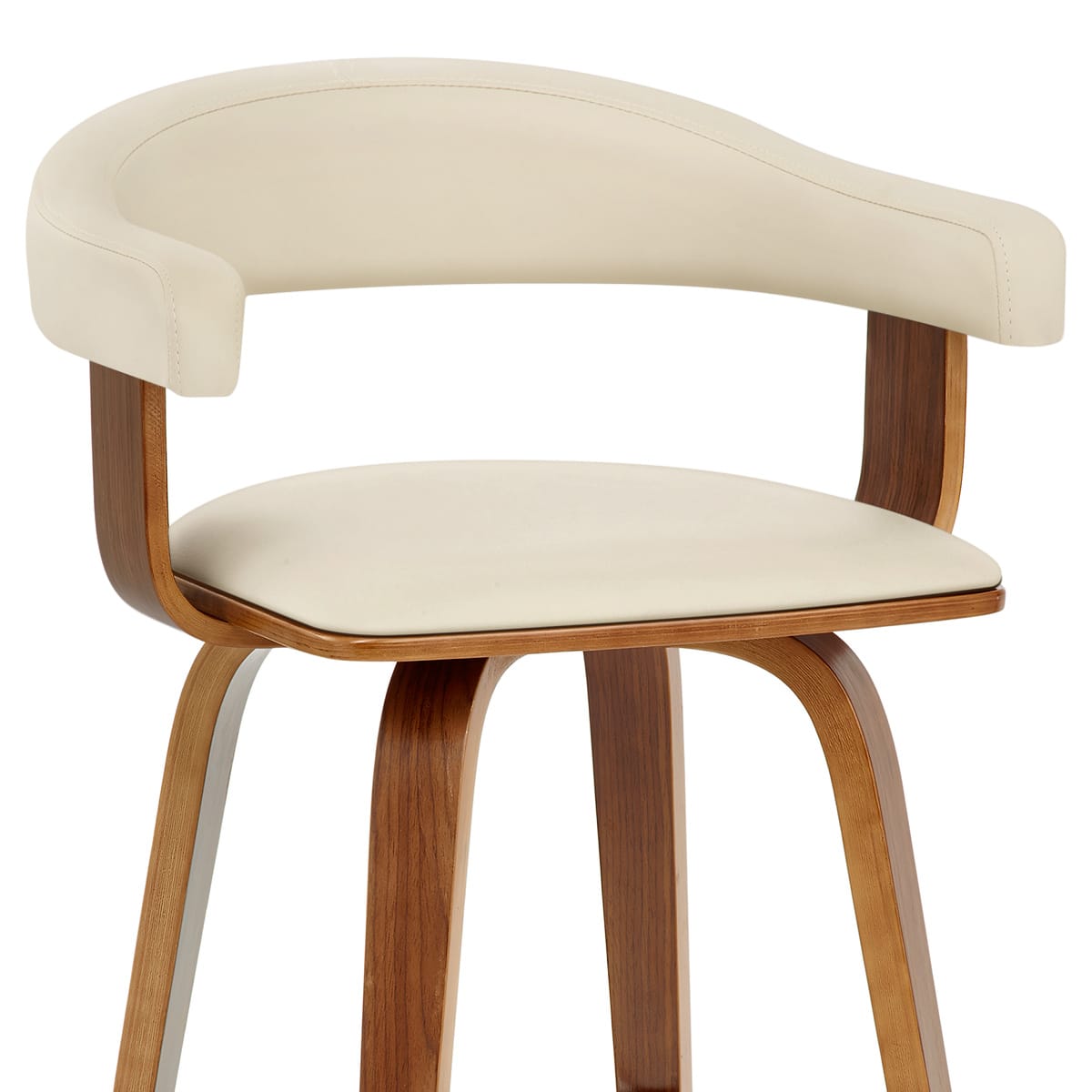 Taburete Madera Polipiel - Ontario Crema