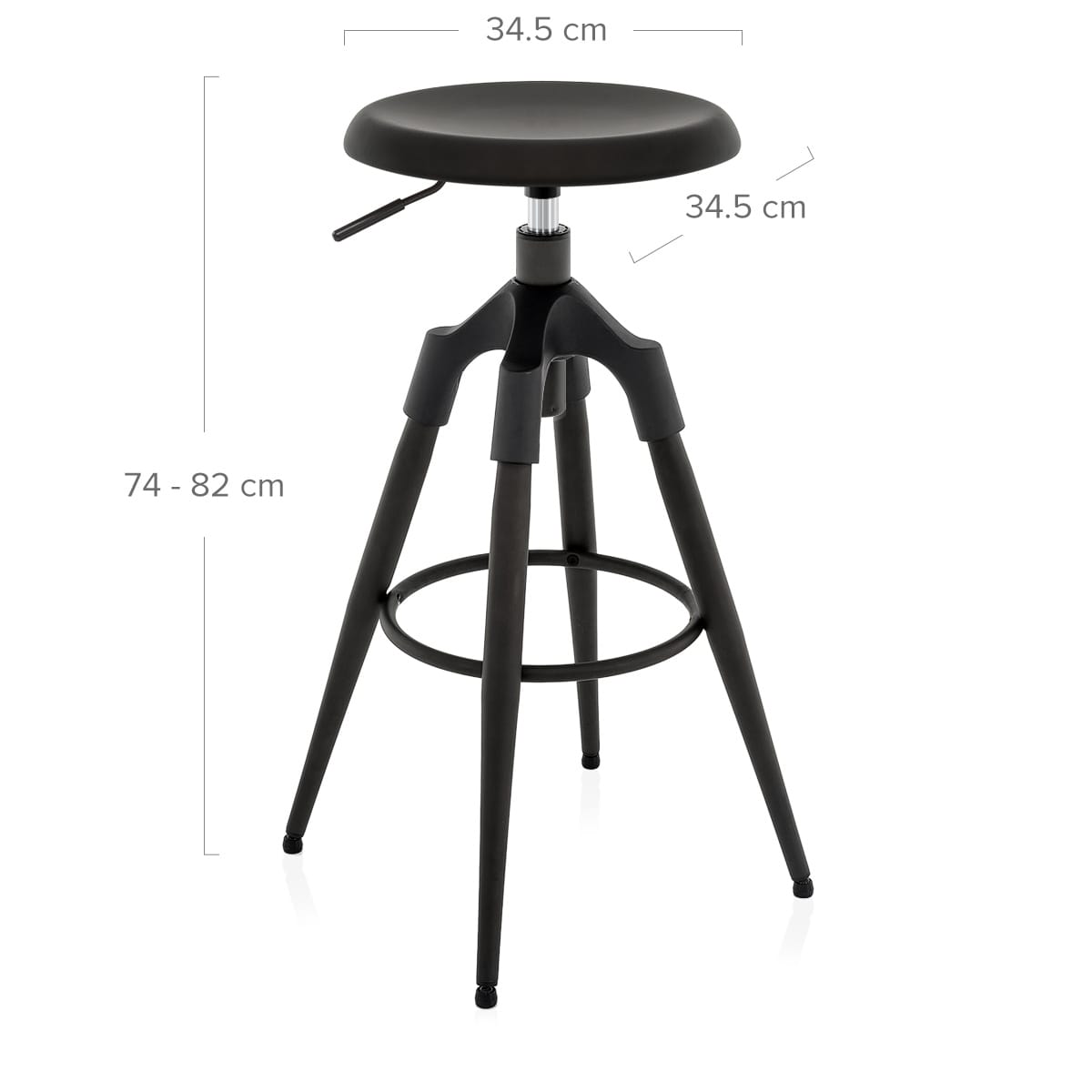 Onyx Bar Stool Gunmetal Negro