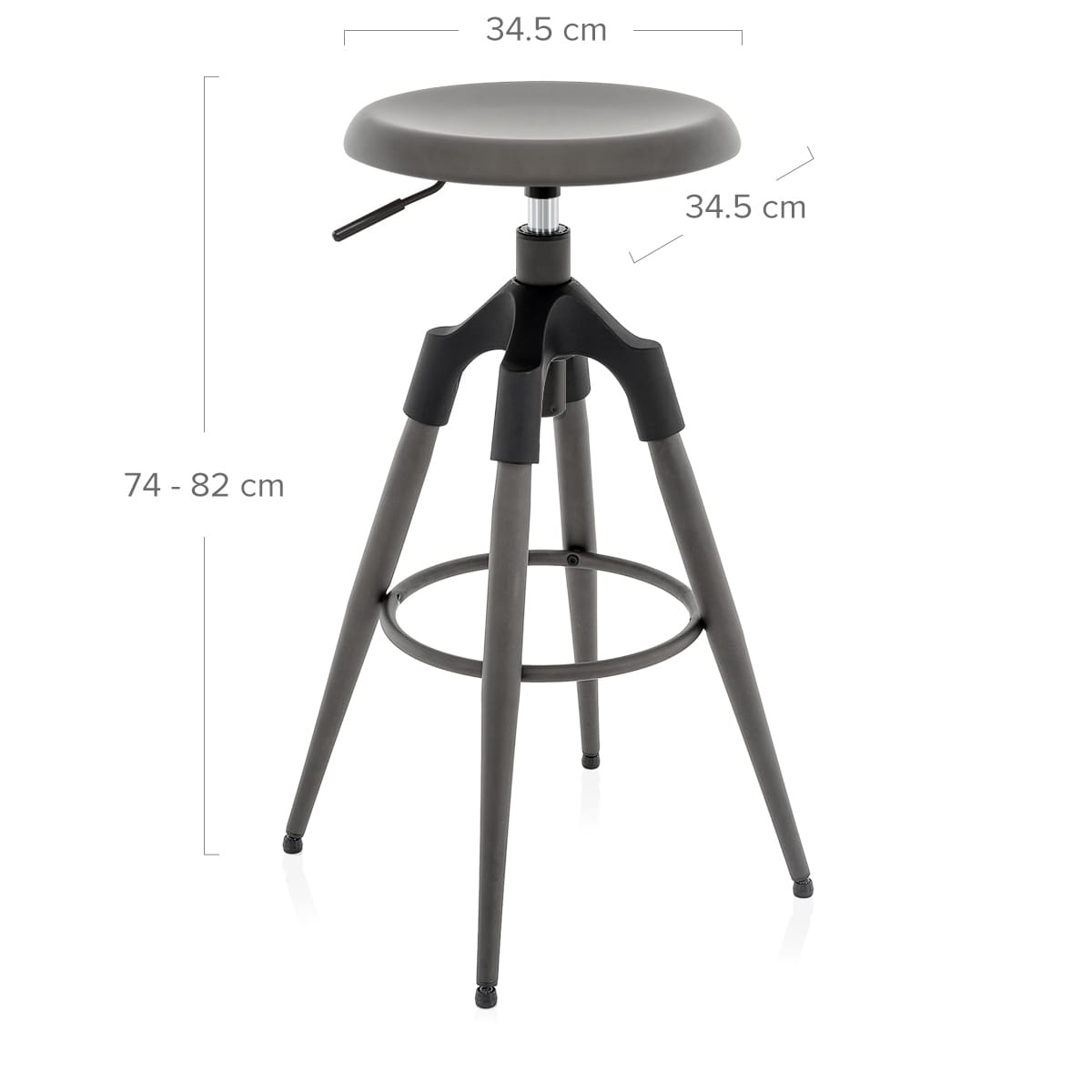 Onyx Bar Stool Gunmetal Gris