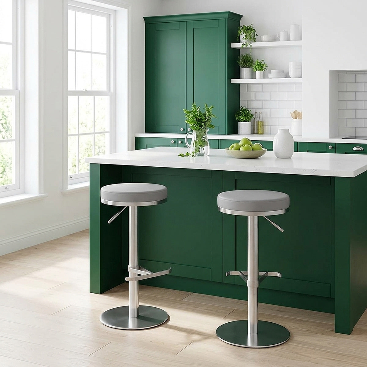Silla de Bar Polipiel Satinado - Oráculo Gris