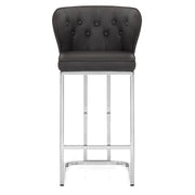 Taburete Polipiel Cromo - Oregon Gris Oscuro