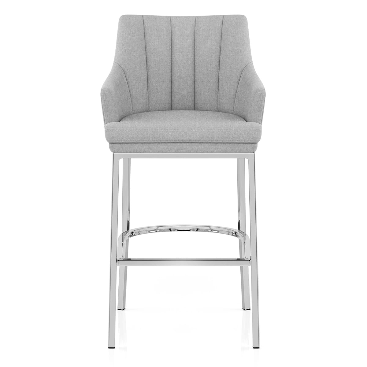 Taburete Tela Cromo - Orion Gris