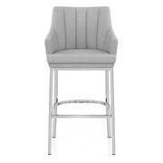 Taburete Tela Cromo - Orion Gris