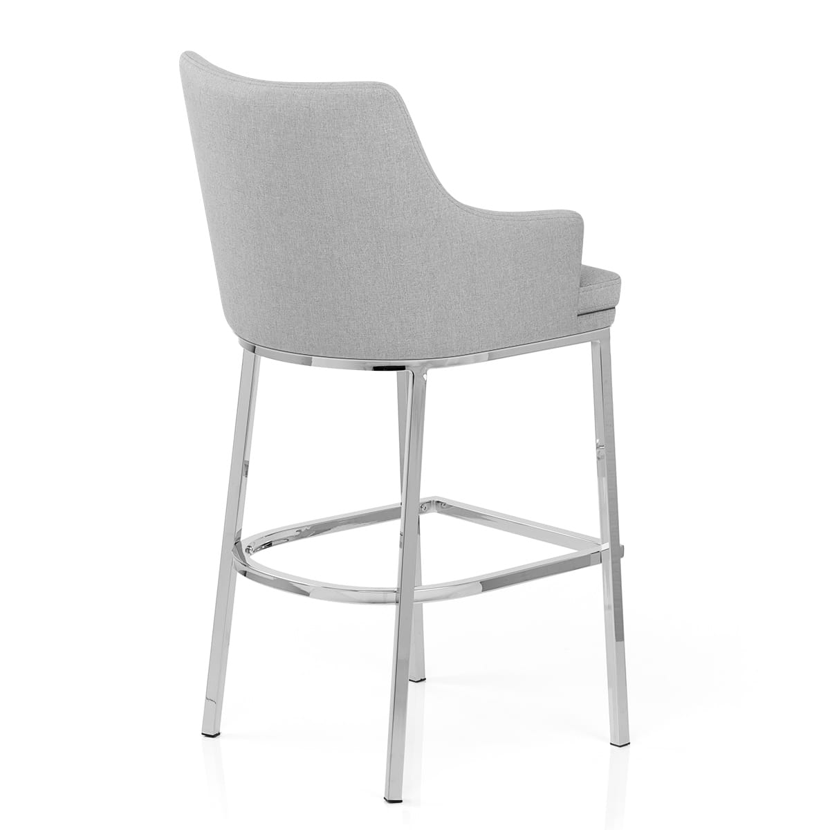Taburete Tela Cromo - Orion Gris