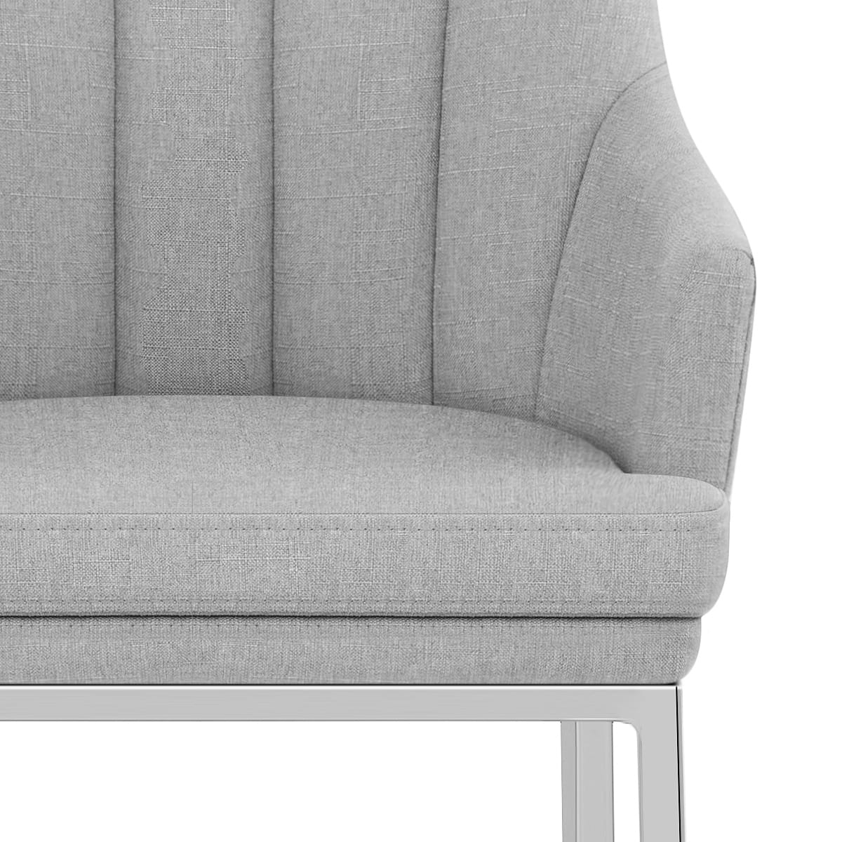 Taburete Tela Cromo - Orion Gris