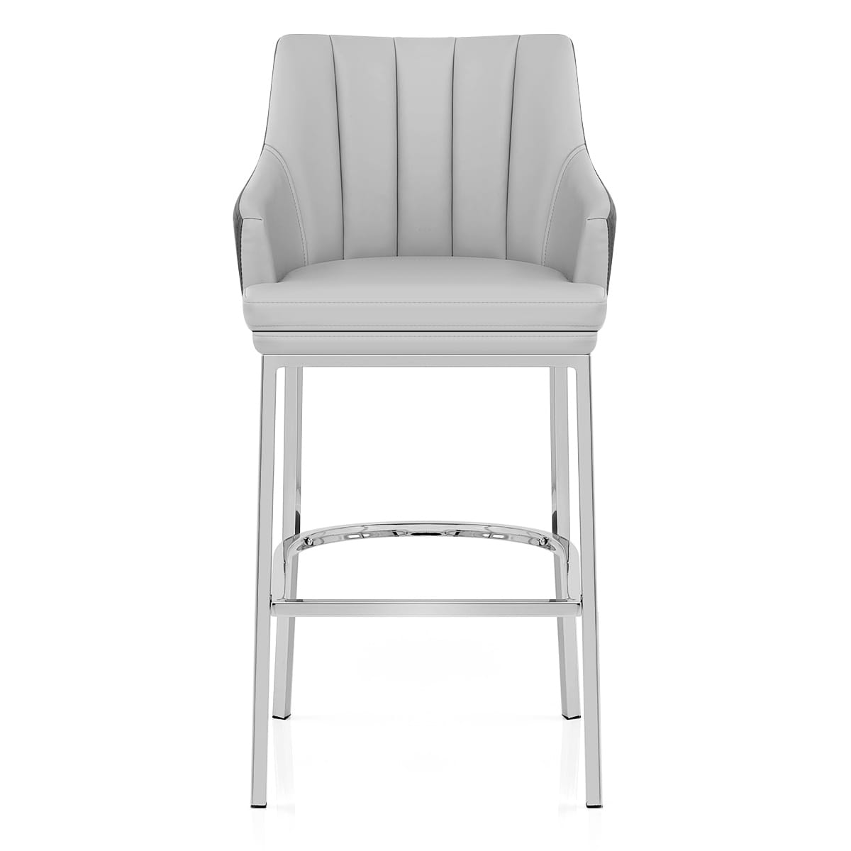 Taburete Polipiel Cromo - Orion Gris