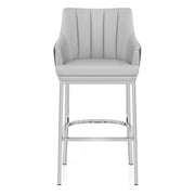 Taburete Polipiel Cromo - Orion Gris