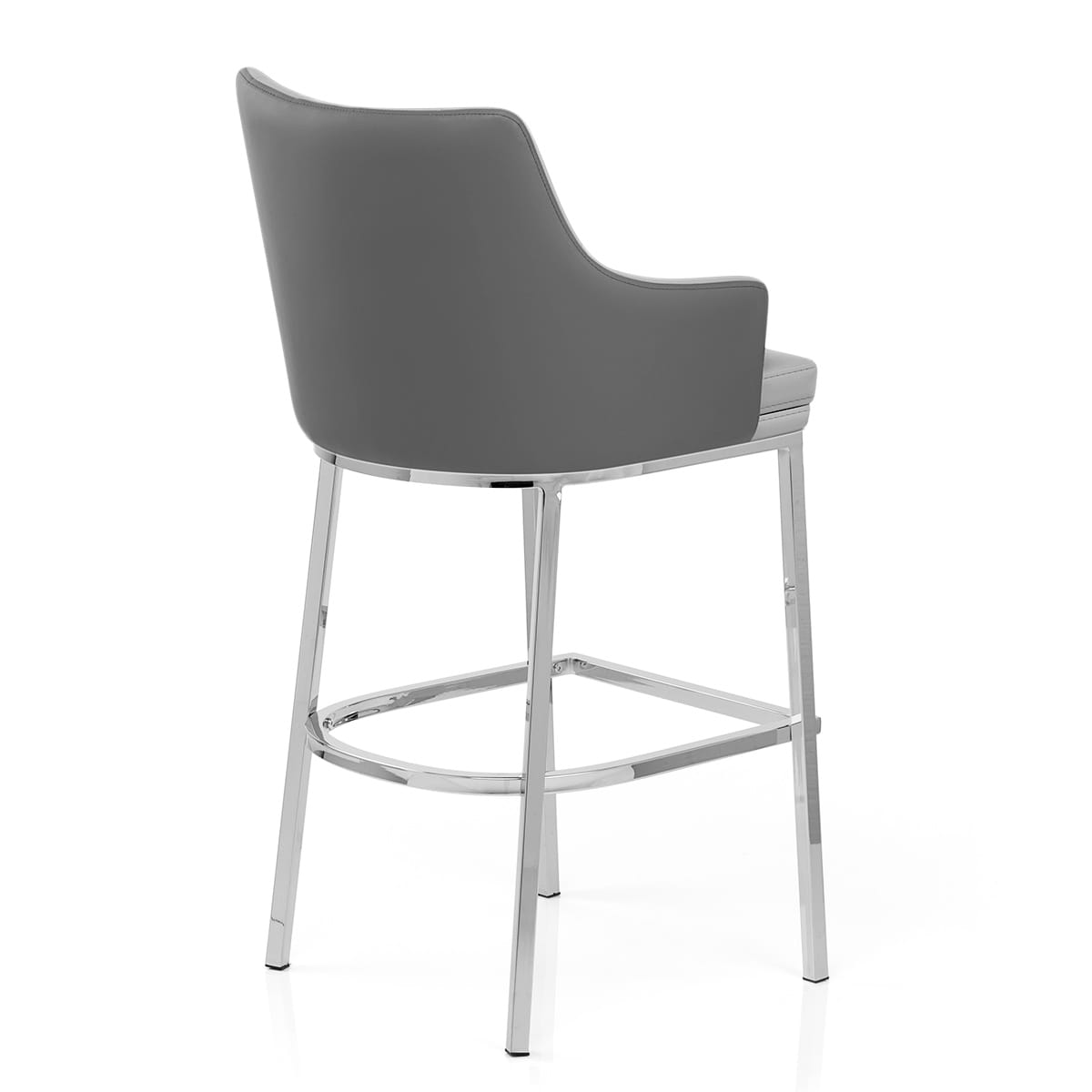 Taburete Polipiel Cromo - Orion Gris