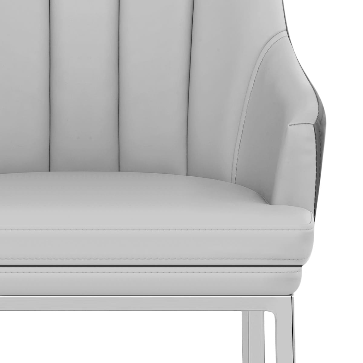 Taburete Polipiel Cromo - Orion Gris