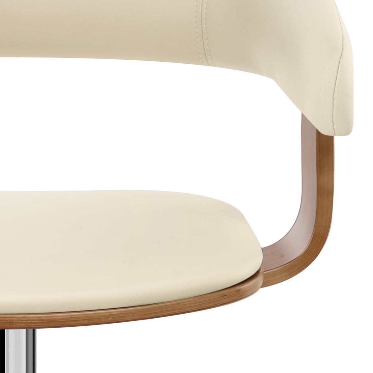 Taburete Madera Cromo - Orlando Crema