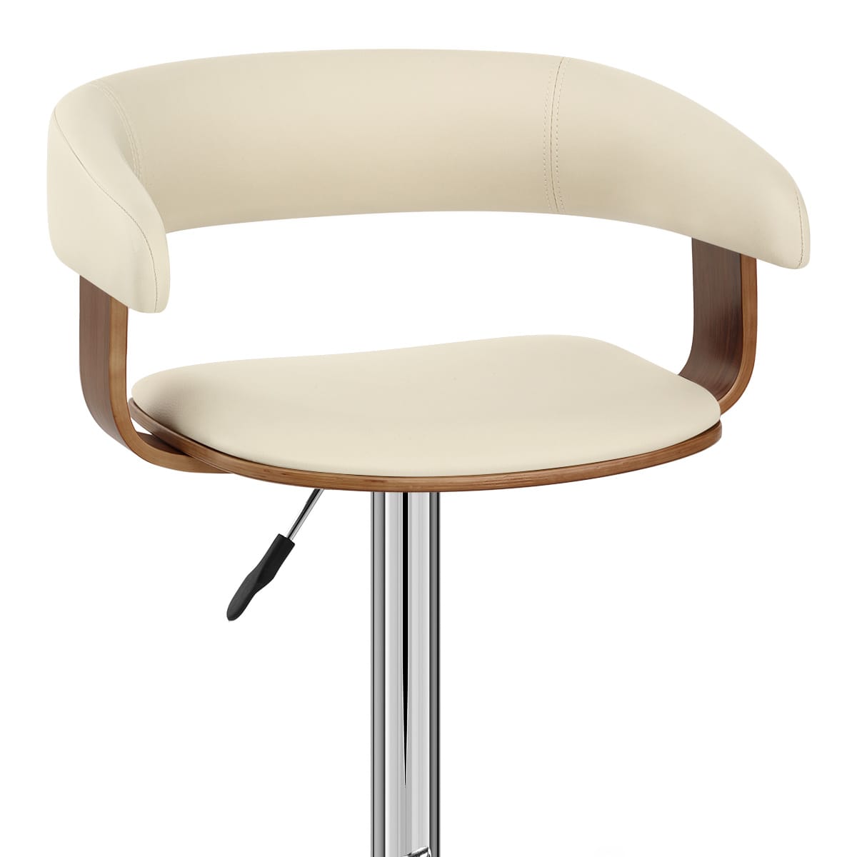 Taburete Madera Cromo - Orlando Crema