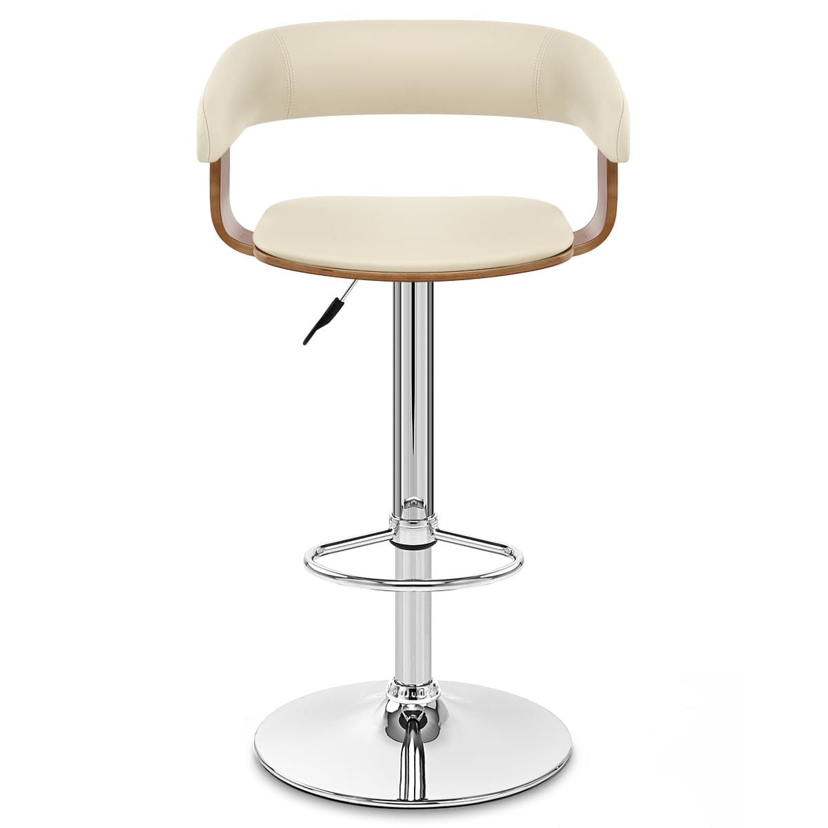 Taburete Madera Cromo - Orlando Crema