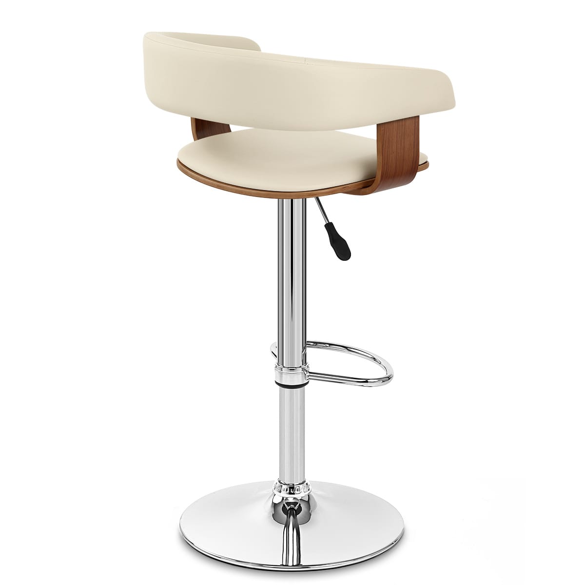 Taburete Madera Cromo - Orlando Crema