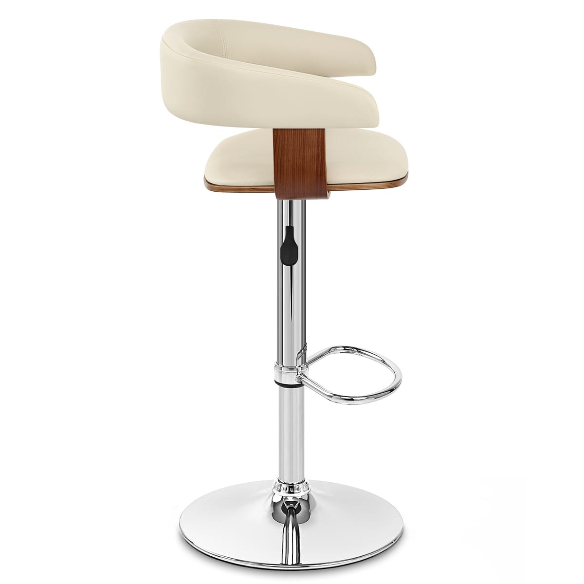 Taburete Madera Cromo - Orlando Crema
