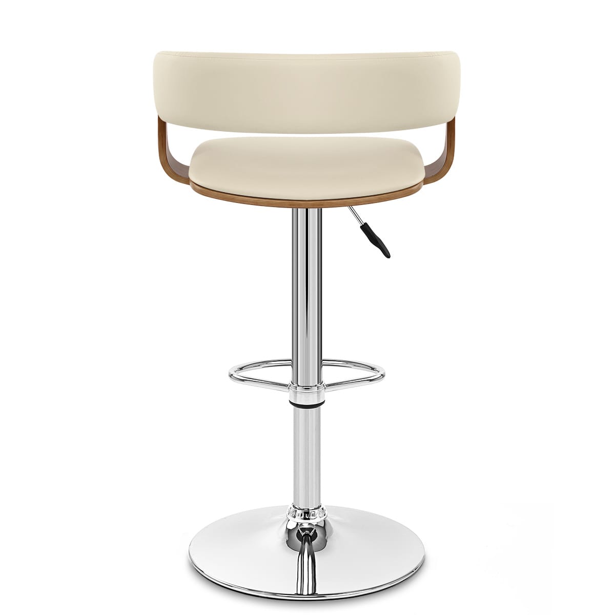 Taburete Madera Cromo - Orlando Crema