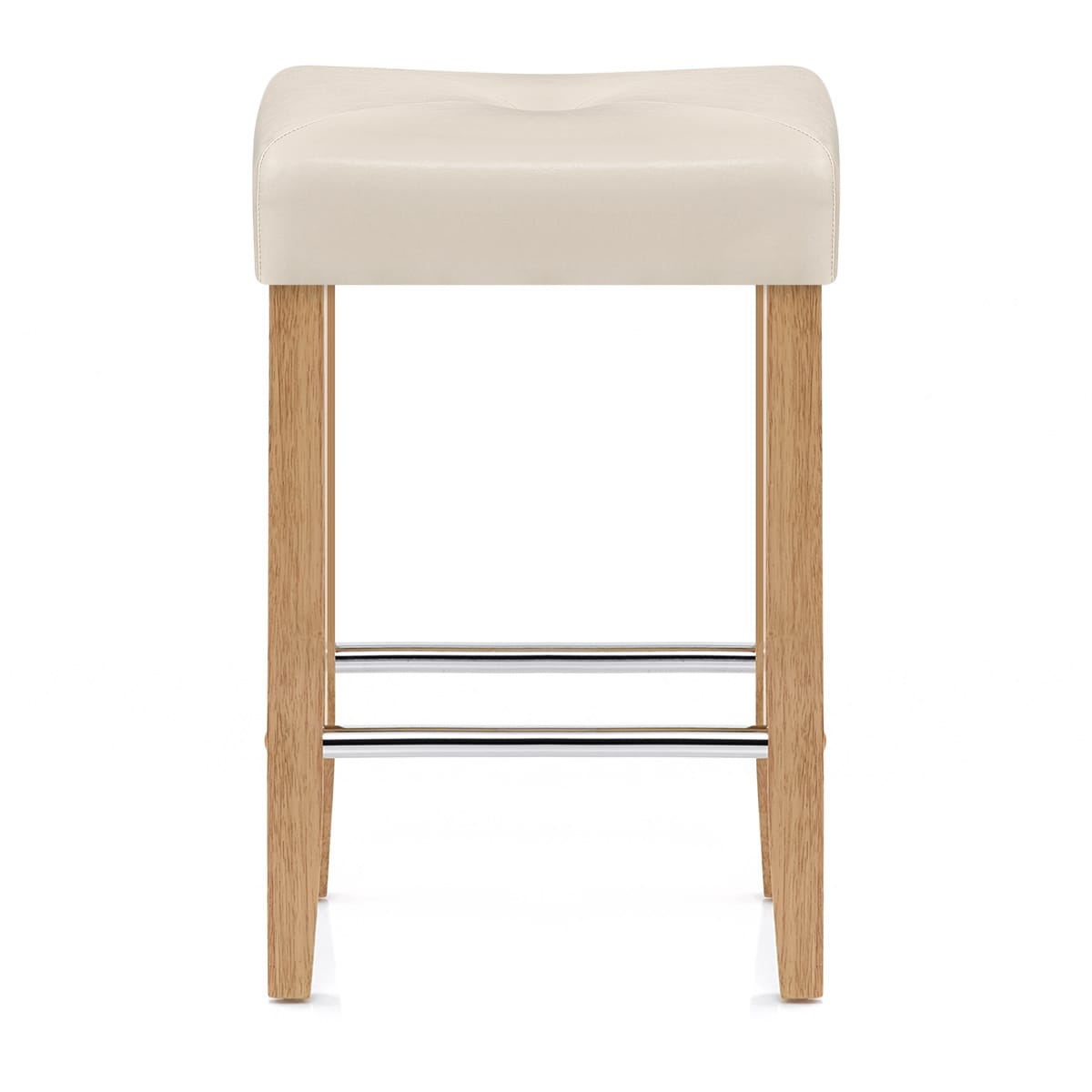 Taburete Polipiel Madera - Otis Roble Crema
