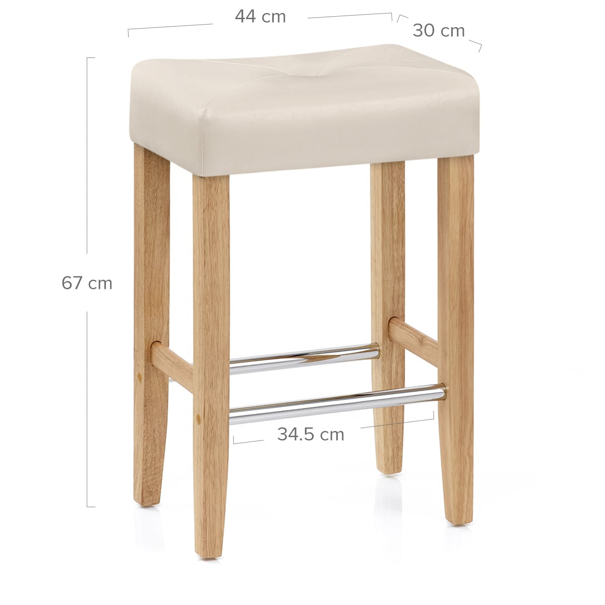 Taburete Polipiel Madera - Otis Roble Crema