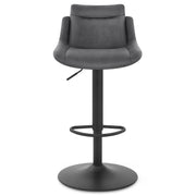 Taburete Cuero Sintético - Pablo Gris