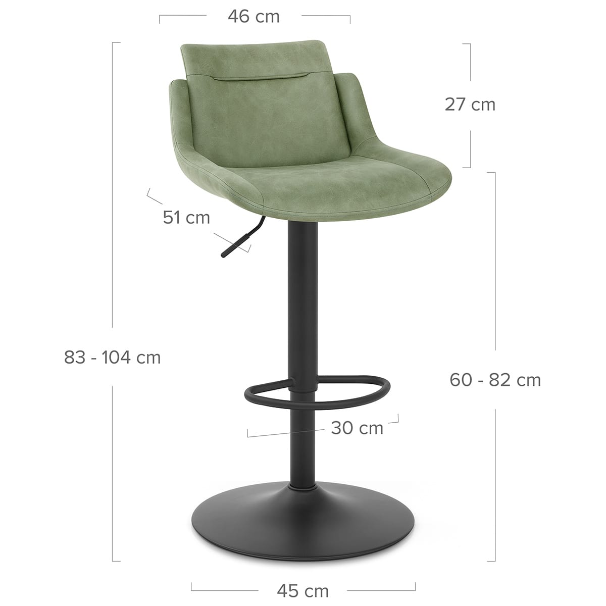 Taburete Cuero Sintético - Pablo Verde