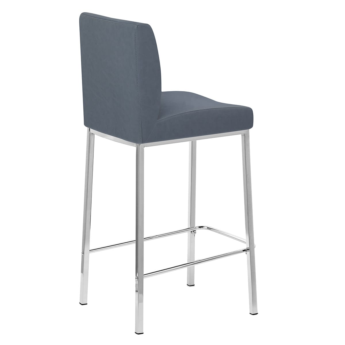 Taburete Polipiel Cromo - Pacino Azul