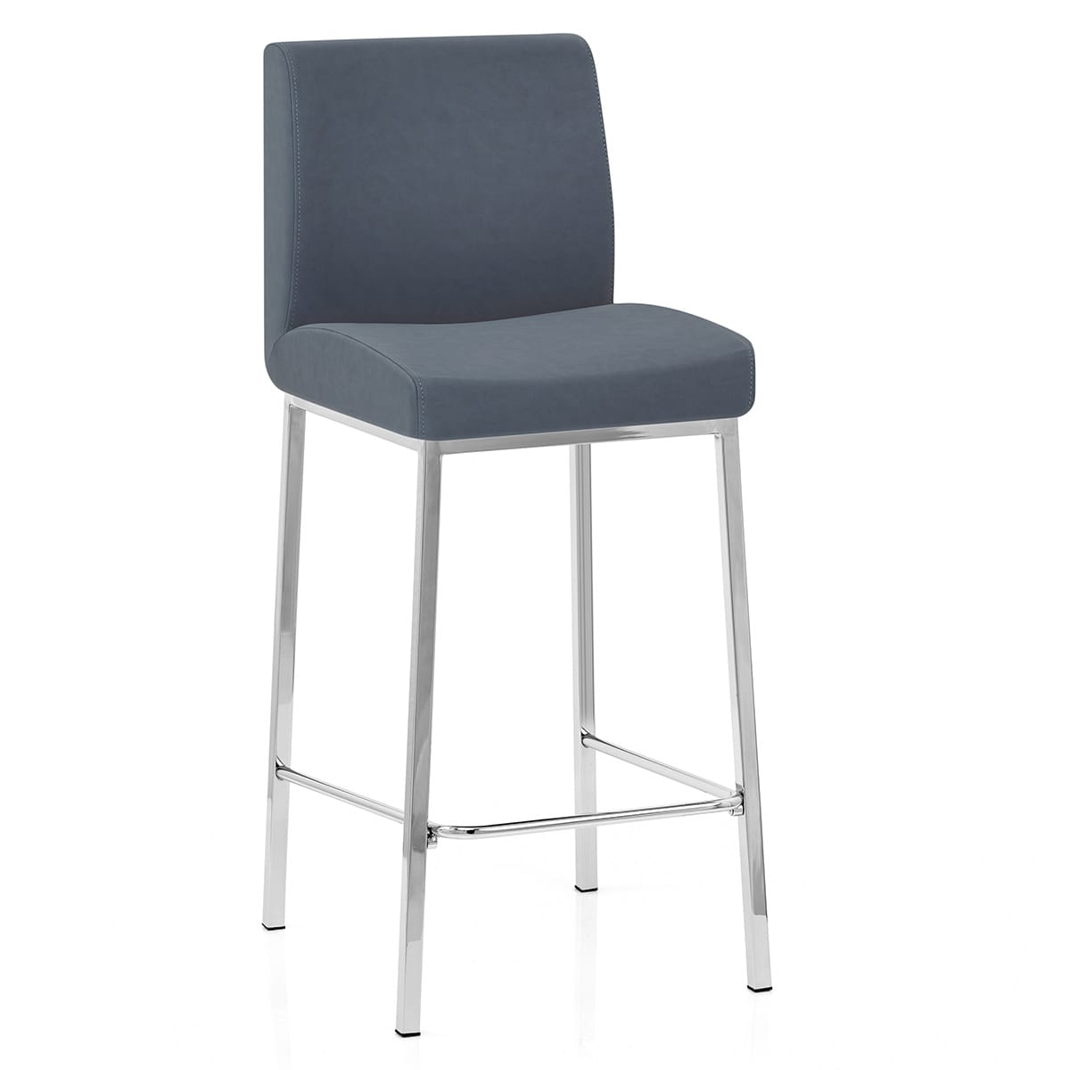 Taburete Polipiel Cromo - Pacino Azul