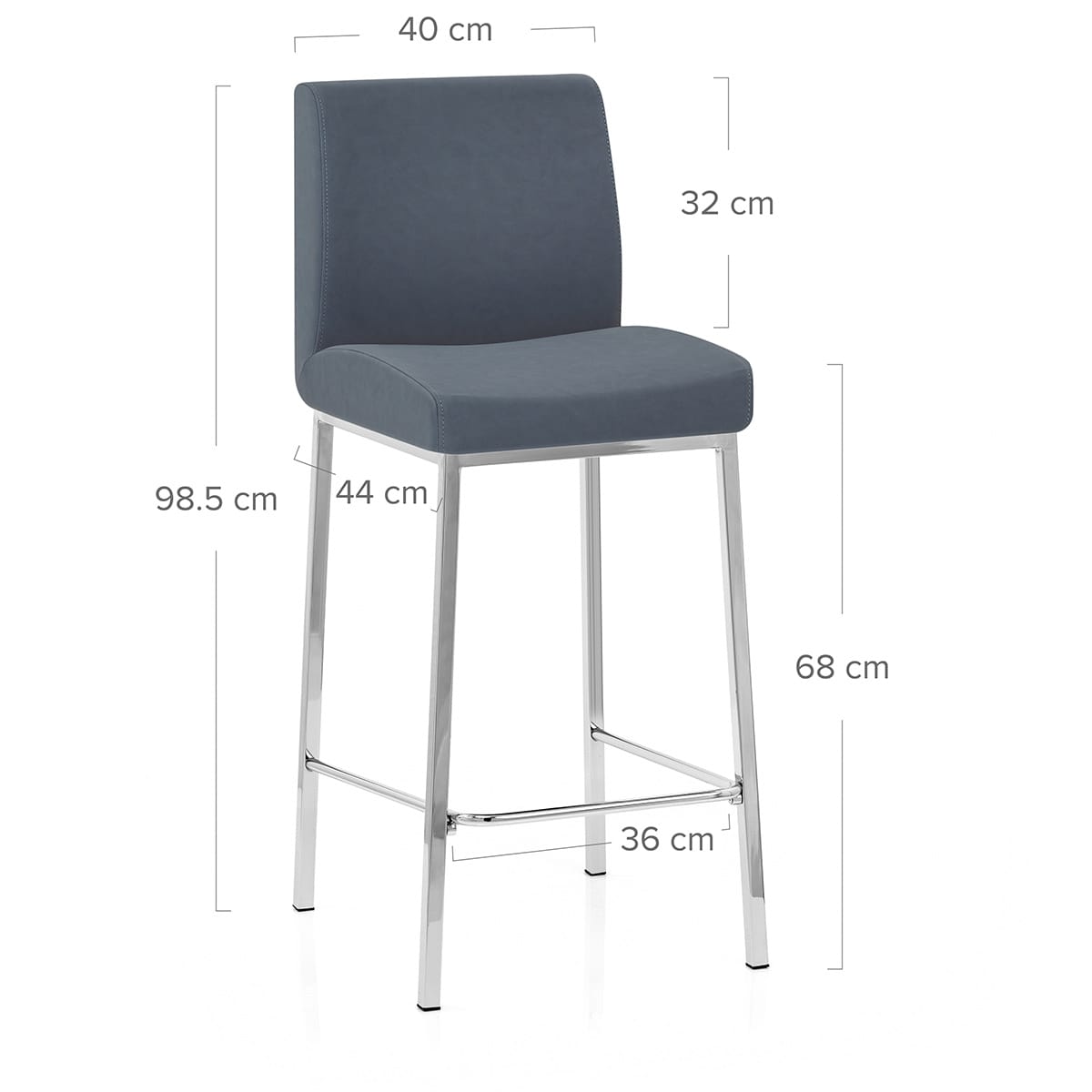 Taburete Polipiel Cromo - Pacino Azul