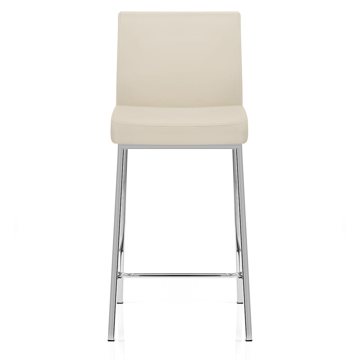 Taburete Polipiel Cromo - Pacino Crema