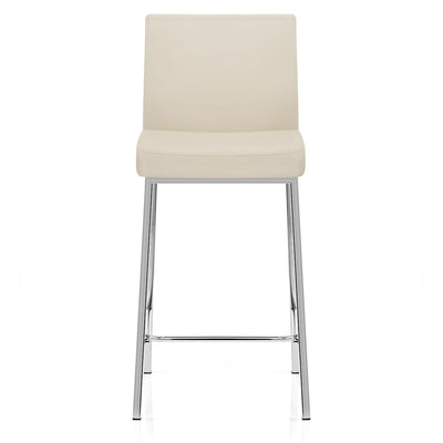Taburete Polipiel Cromo - Pacino Crema