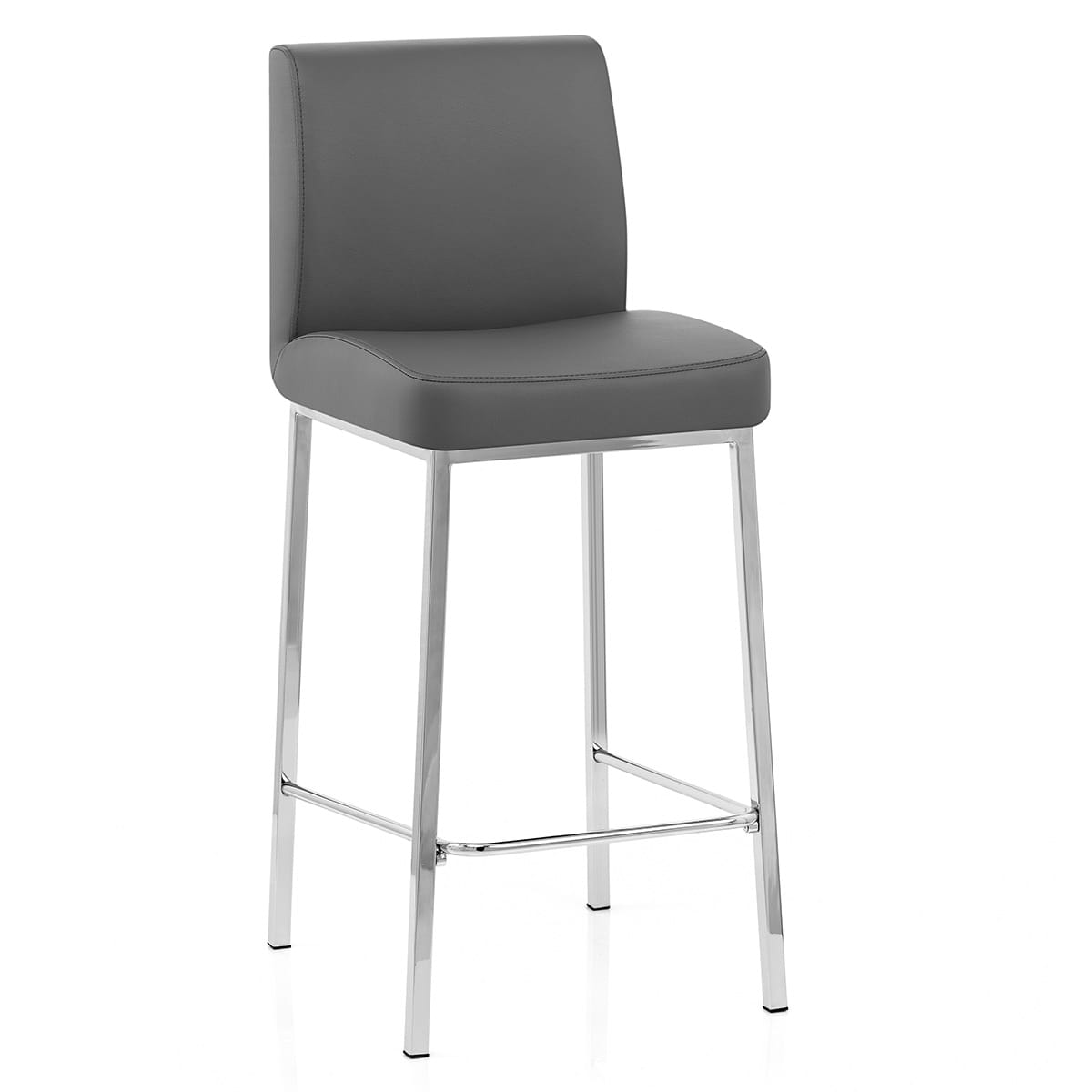 Taburete Polipiel Cromo - Pacino Gris Oscuro