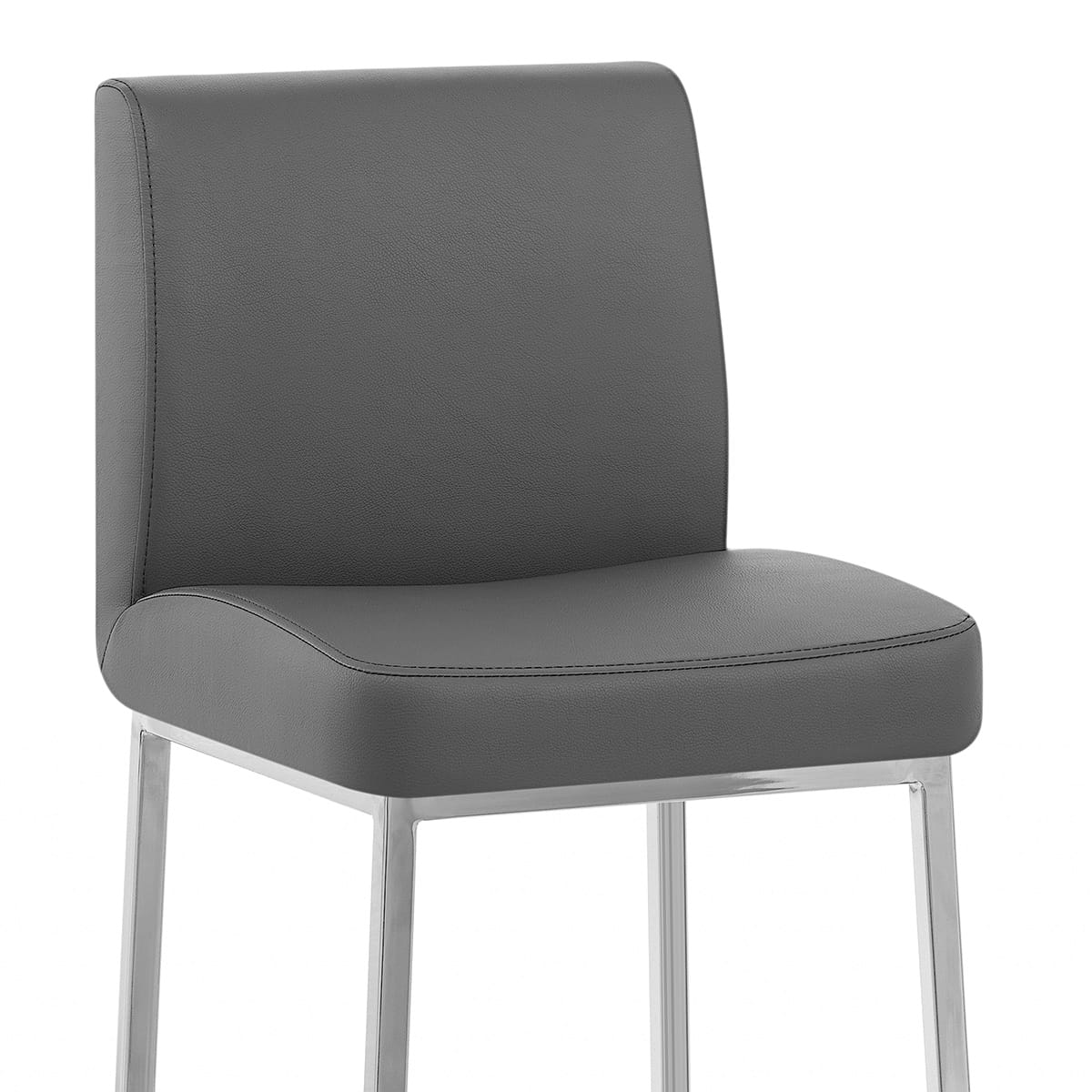 Taburete Polipiel Cromo - Pacino Gris Oscuro