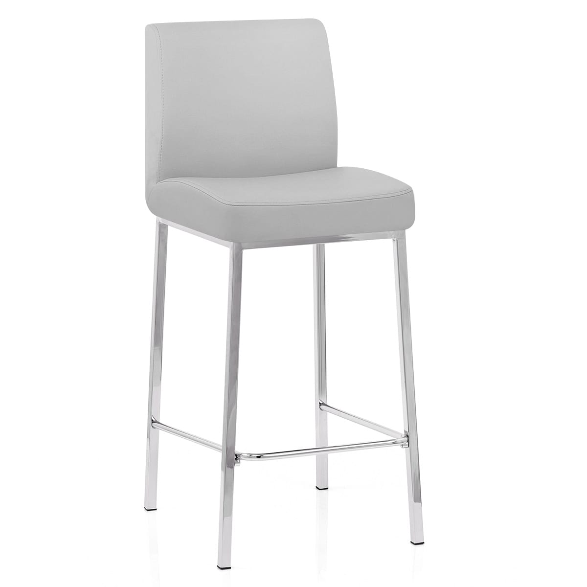 Taburete Polipiel Cromo - Pacino Gris