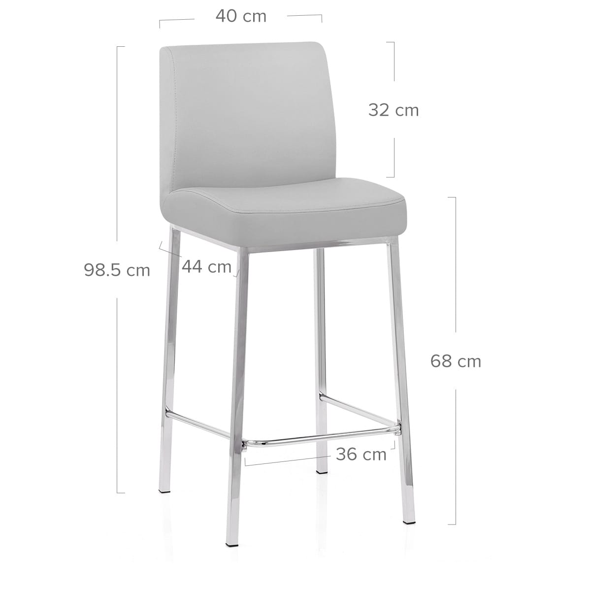 Taburete Polipiel Cromo - Pacino Gris
