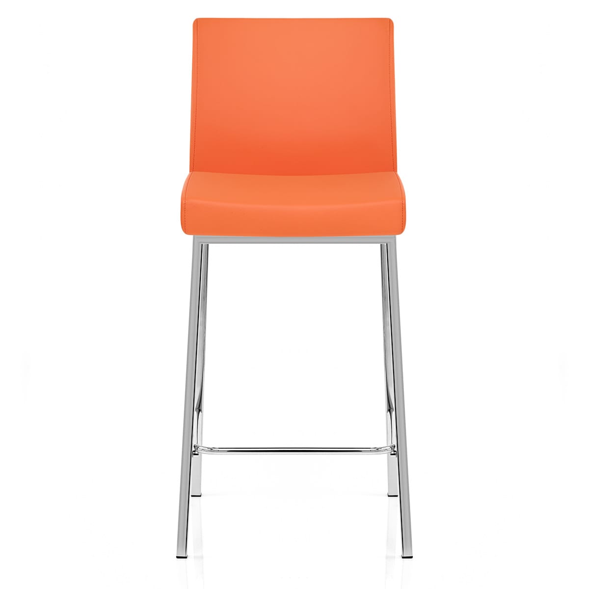 Taburete Polipiel Cromo - Pacino Naranja