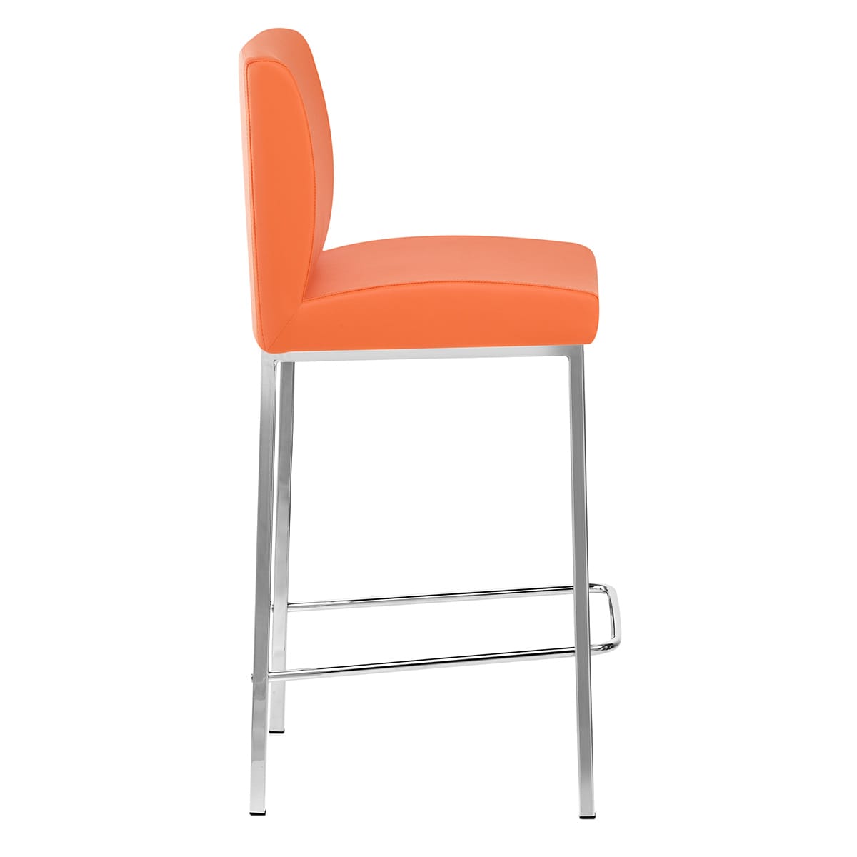 Taburete Polipiel Cromo - Pacino Naranja