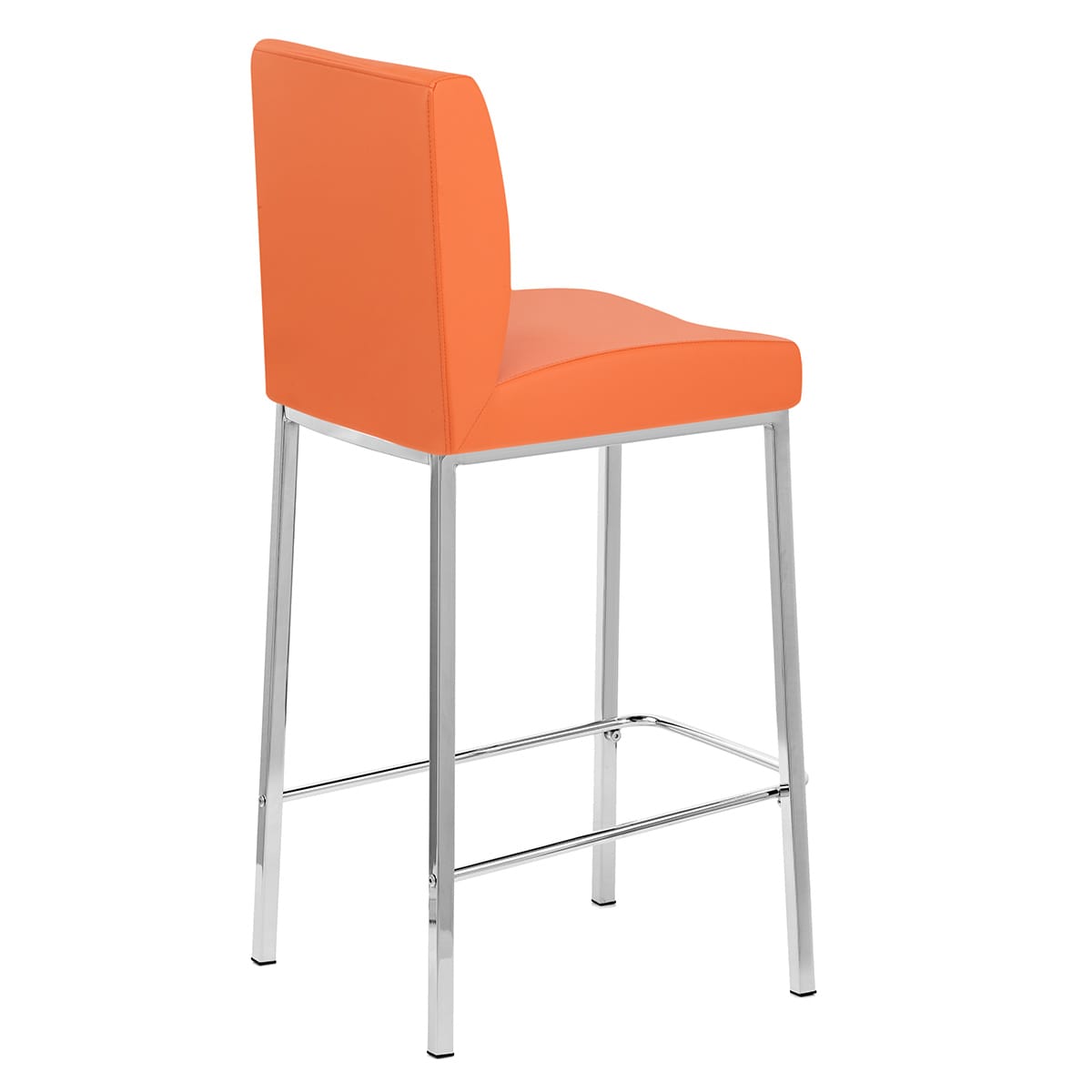 Taburete Polipiel Cromo - Pacino Naranja
