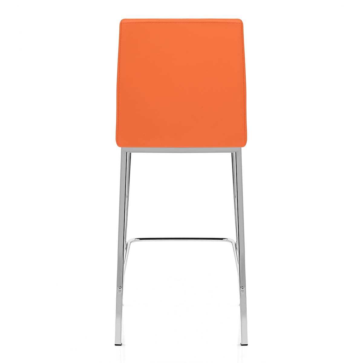 Taburete Polipiel Cromo - Pacino Naranja