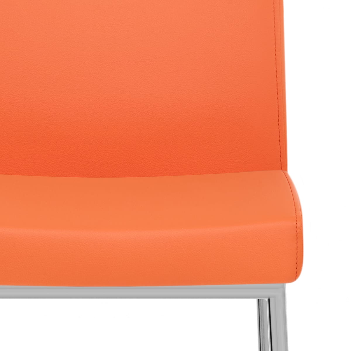 Taburete Polipiel Cromo - Pacino Naranja