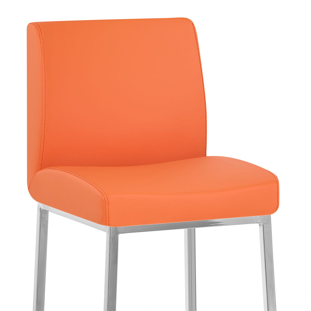 Taburete Polipiel Cromo - Pacino Naranja