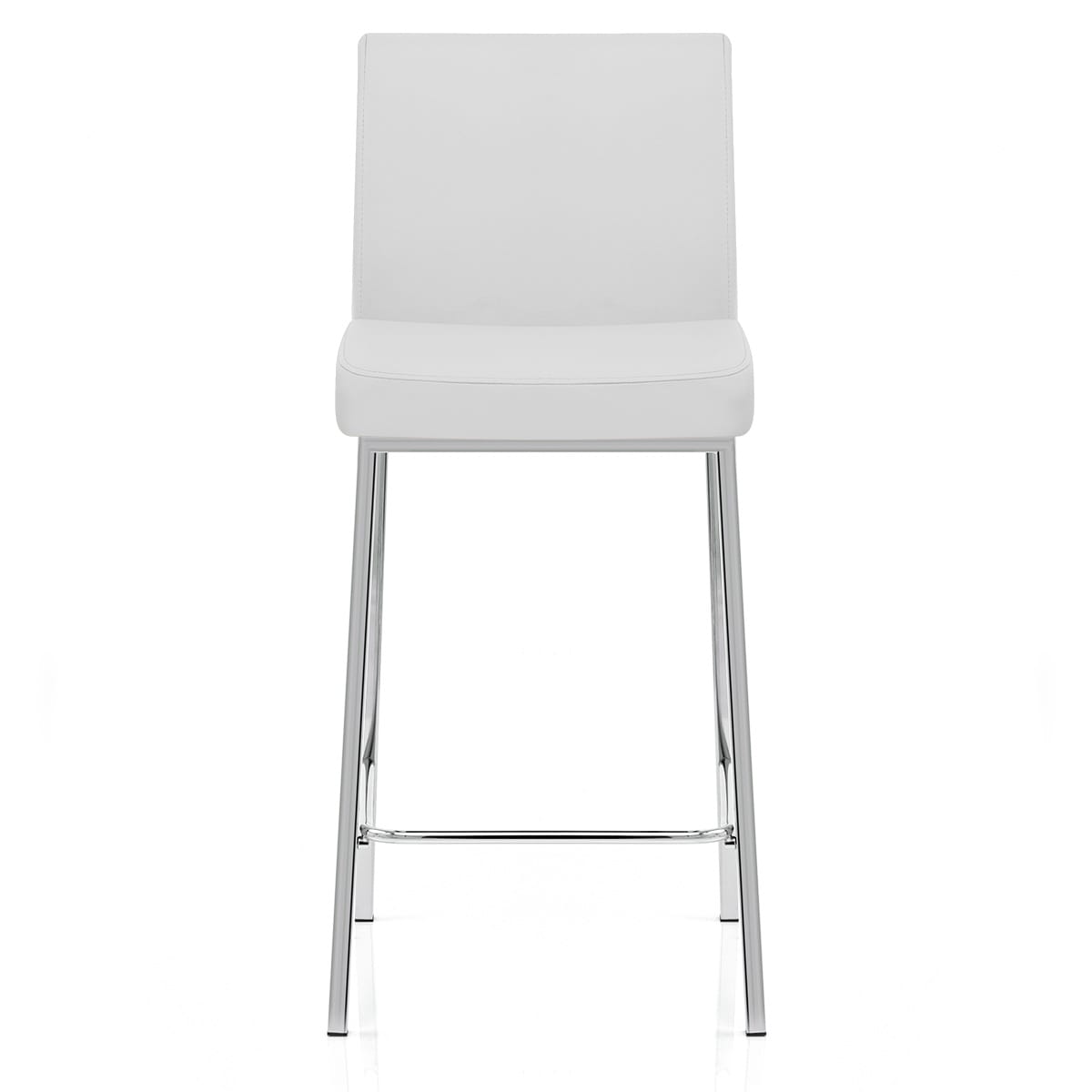Taburete Polipiel Cromo - Pacino Blanco