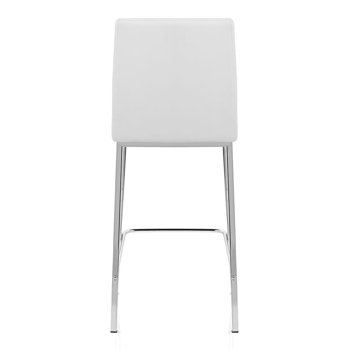 Taburete Polipiel Cromo - Pacino Blanco