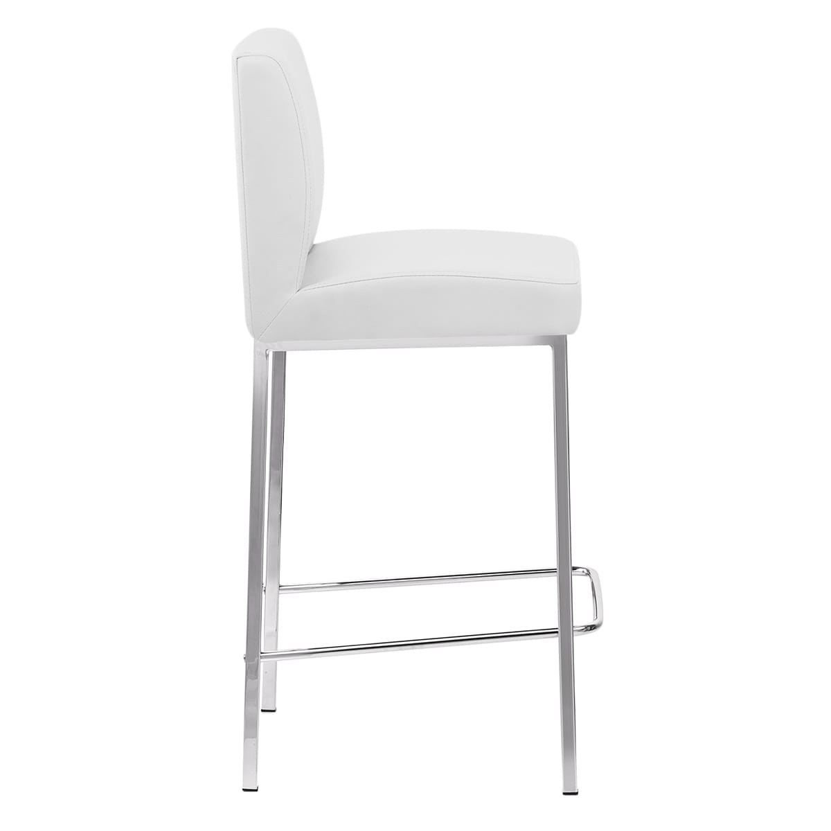 Taburete Polipiel Cromo - Pacino Blanco