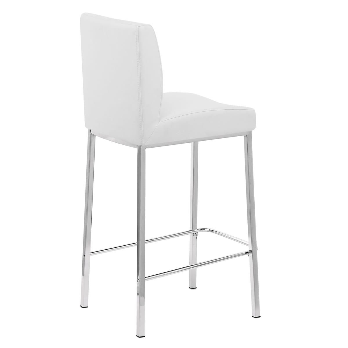 Taburete Polipiel Cromo - Pacino Blanco