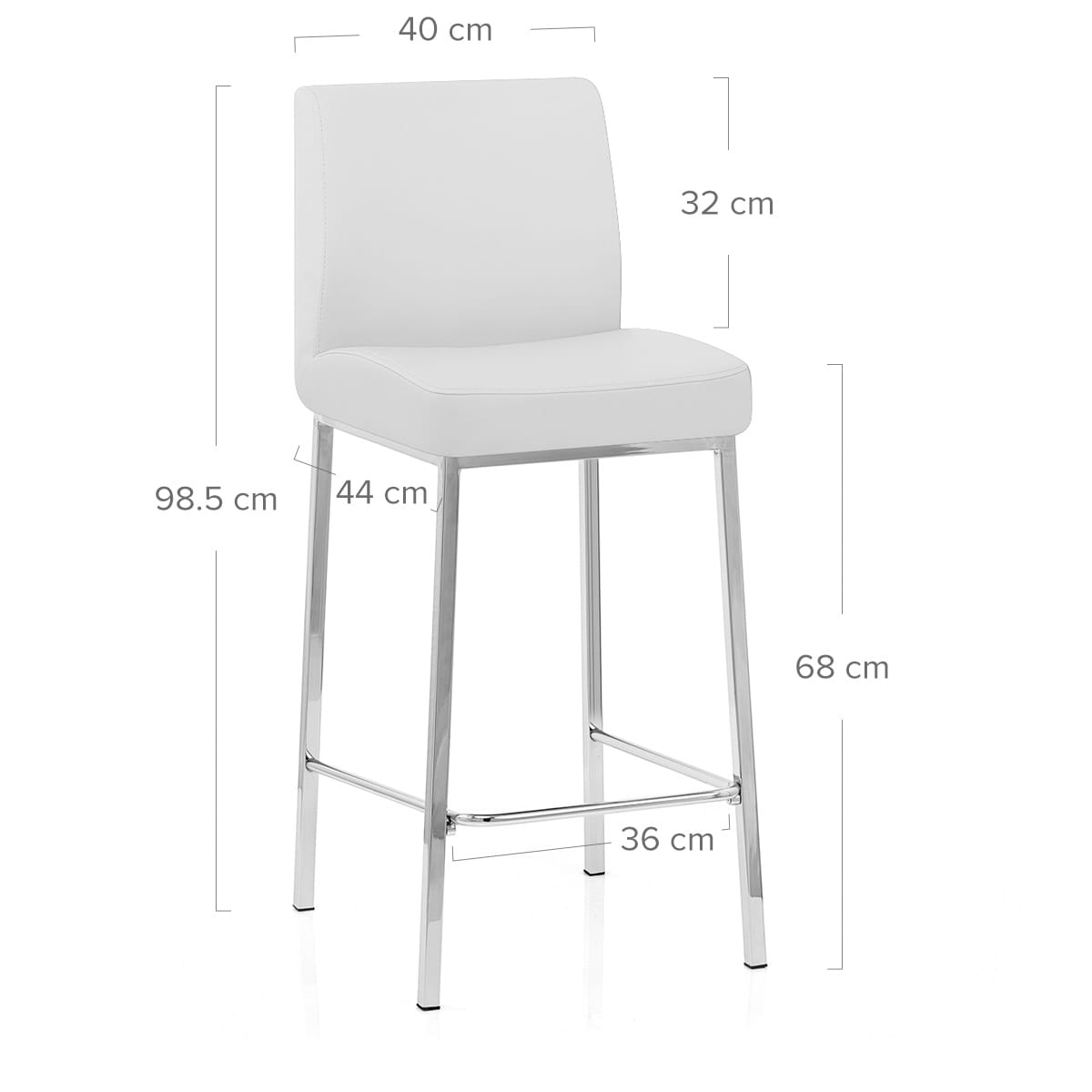 Taburete Polipiel Cromo - Pacino Blanco