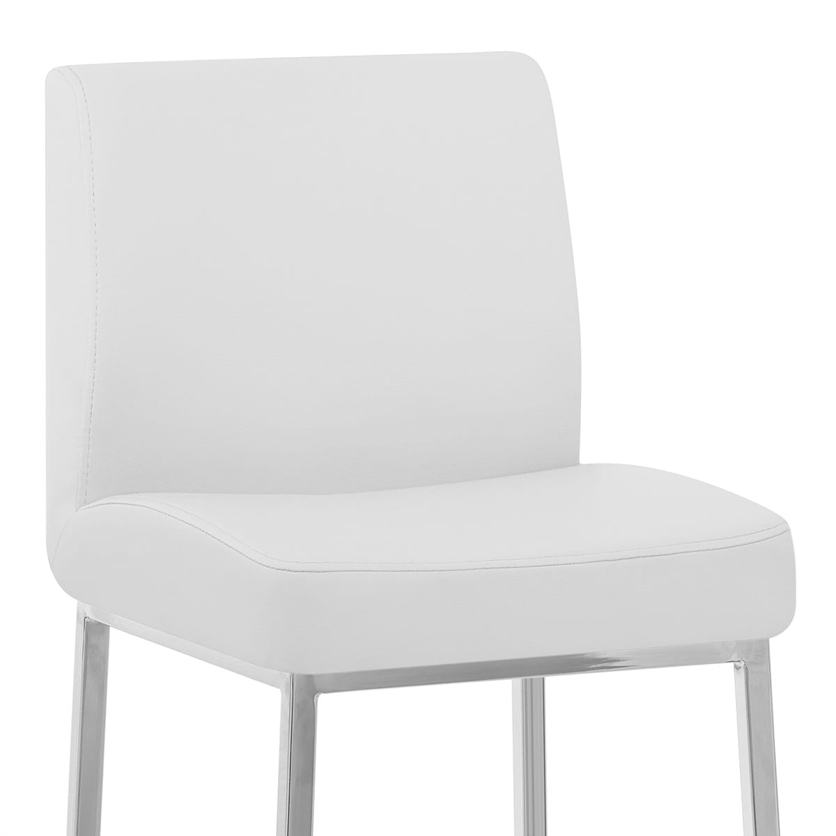 Taburete Polipiel Cromo - Pacino Blanco