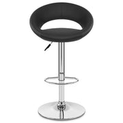 Taburete Polipiel Cromo - Creciente Acolchado Negro